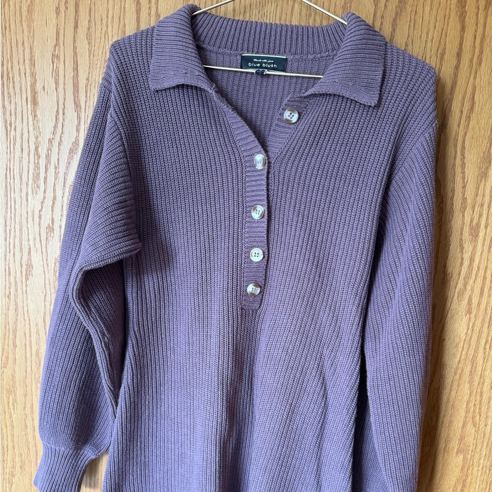 Blue Blush Sweater Mini Dress